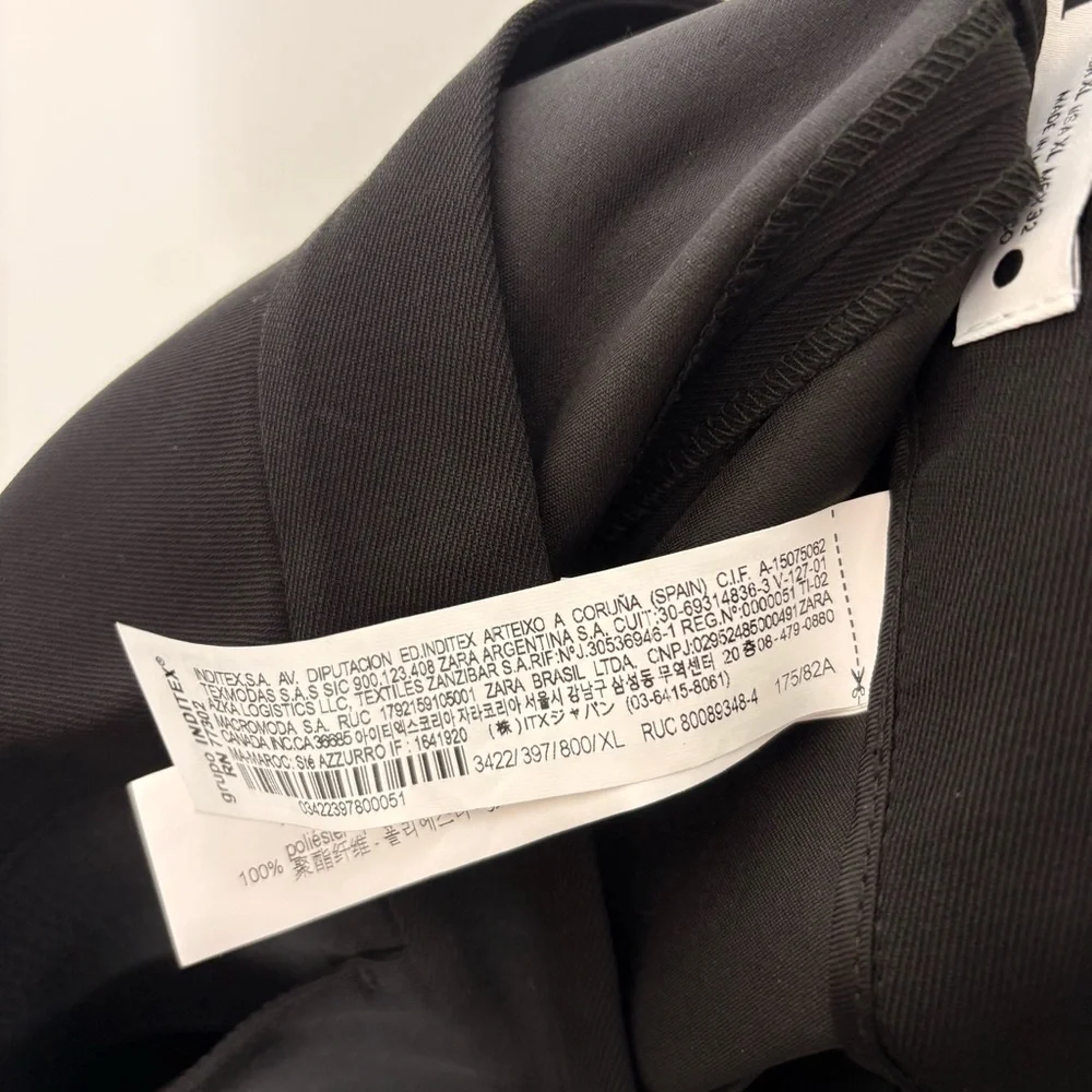 Zara Black Flare Trouser Suit Pants Size XL - Picture 7 of 9